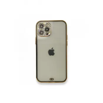 İphone 12 Pro Kılıf Liva Taşlı Silikon - Siyah