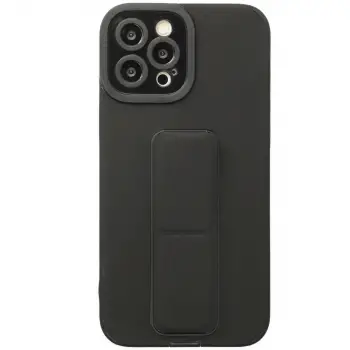 İphone 12 Pro Kılıf Mega Standlı Silikon - Siyah