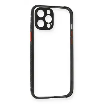 İphone 12 Pro Kılıf Miami Şeffaf Silikon - Siyah