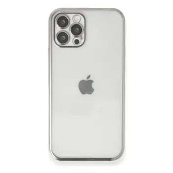 İphone 12 Pro Kılıf Razer Lensli Silikon - Gümüş