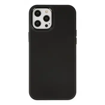 İphone 12 Pro Max Kılıf Asya Deri Silikon - Siyah