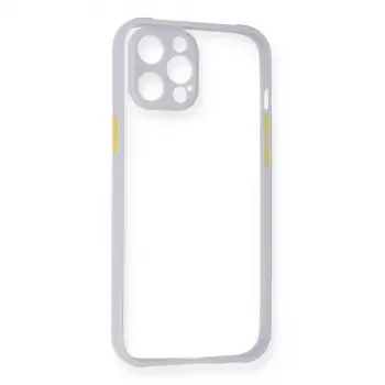 İphone 12 Pro Max Kılıf Miami Şeffaf Silikon - Lila