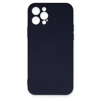 İphone 12 Pro Max Kılıf Nano İçi Kadife Silikon - Lacivert