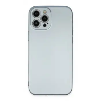 İphone 12 Pro Max Kılıf Nano İçi Kadife Silikon - Sky Blue