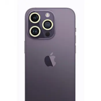İphone 12 Pro Max Neon Fosforlu Kamera Lens - Beyaz