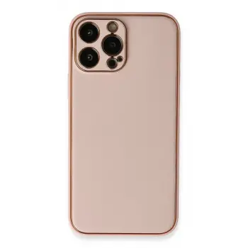 İphone 13 Pro Kılıf Coco Deri Silikon Kapak - Pembe