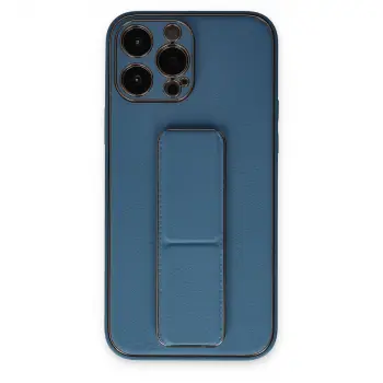 İphone 13 Pro Kılıf Coco Deri Standlı Kapak - Açık Mavi