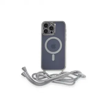 İphone 13 Pro Kılıf Divo Lazer Askılı Magsafe Kapak - Gümüş