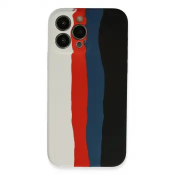 İphone 13 Pro Kılıf Ebruli Lansman Silikon - Beyaz-siyah