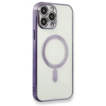 İphone 13 Pro Kılıf Magneticsafe Lazer Silikon - Mor