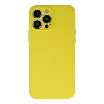İphone 13 Pro Kılıf Nano İçi Kadife Silikon - Sarı