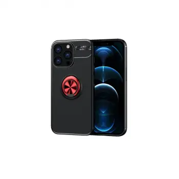 İphone 13 Pro Kılıf Range Yüzüklü Silikon - Siyah-kırmızı