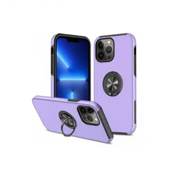 İphone 13 Pro Max Kılıf Elit Yüzüklü Kapak - Mor