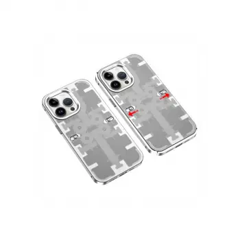 İphone 13 Pro Max Kılıf Mekanik Bumper Kapak - Gümüş