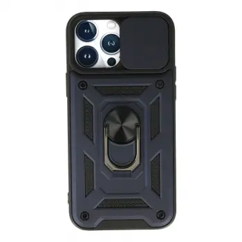 İphone 13 Pro Max Kılıf Pars Lens Yüzüklü Silikon - Lacivert