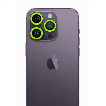 İphone 13 Pro Max Neon Fosforlu Kamera Lens - Yeşil