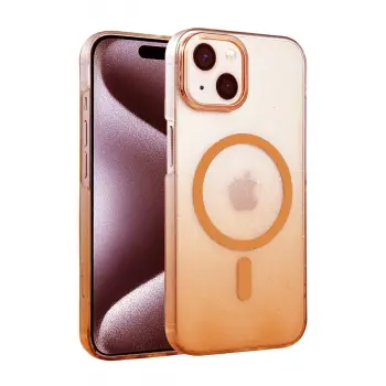 İphone 14 Glossy Magsafe Kapak - Turuncu