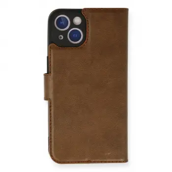 İphone 14 Kılıf Trend S Plus Kapaklı Kılıf - Taba