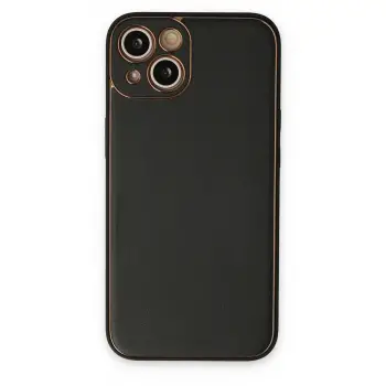 İphone 14 Plus Kılıf Coco Deri Silikon Kapak - Siyah