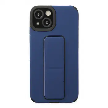 İphone 14 Plus Kılıf Mega Standlı Silikon - Mavi