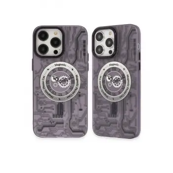 İphone 14 Pro Kılıf Apollo Magneticsafe Desenli Kapak - Apollo Mor - 5