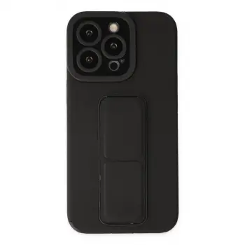 İphone 14 Pro Kılıf Mega Standlı Silikon - Siyah