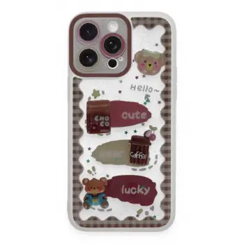 İphone 14 Pro Kılıf Sweet Desenli Silikon Kapak - Şeffaf