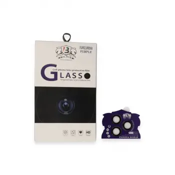 İphone 14 Pro Max Bilvis Titan Kamera Lens - Derin Mor
