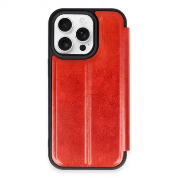 İphone 14 Pro Max Kılıf Flip Cover - Kırmızı