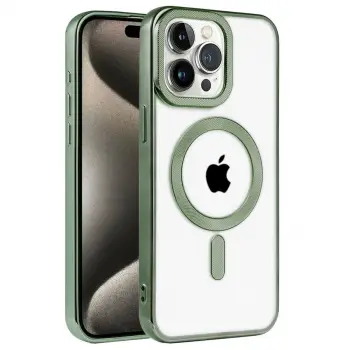 İphone 14 Pro Max Kılıf Kronos Magsafe Kapak - Koyu Yeşil