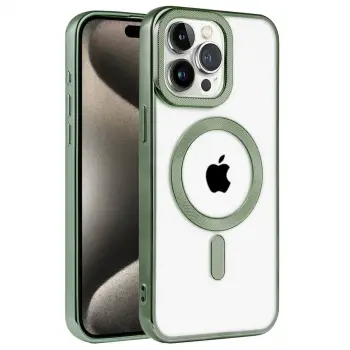 İphone 14 Pro Max Kılıf Kronos Magsafe Kapak - Koyu Yeşil