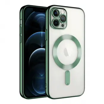 İphone 14 Pro Max Kılıf Kross Magneticsafe Kapak - Koyu Yeşil