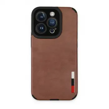 İphone 14 Pro Max Kılıf Loop Deri Silikon - Kahverengi