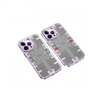 İphone 14 Pro Max Kılıf Mekanik Bumper Kapak - Derin Mor