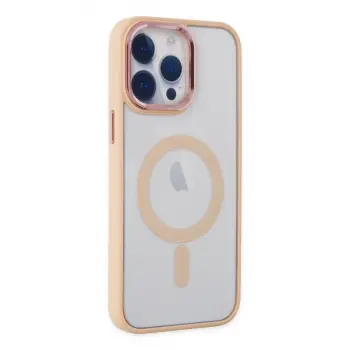 İphone 14 Pro Max Kılıf Room Magneticsafe Silikon - Pudra