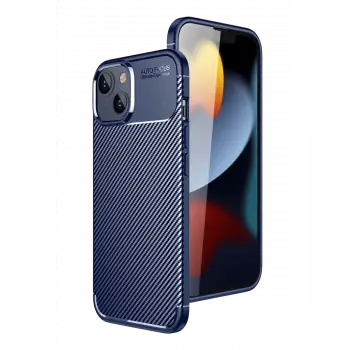 İphone 15 Kılıf Auto Focus Karbon Kapak - Lacivert