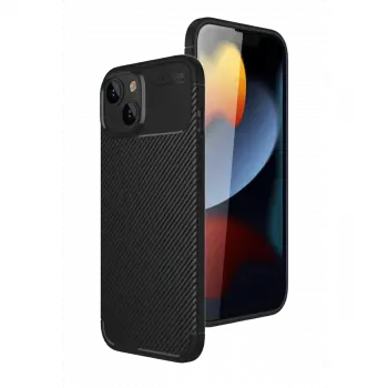 İphone 15 Kılıf Auto Focus Karbon Kapak - Siyah