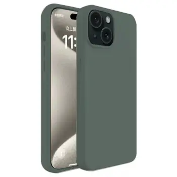 İphone 15 Kılıf First Silikon - Koyu Yeşil