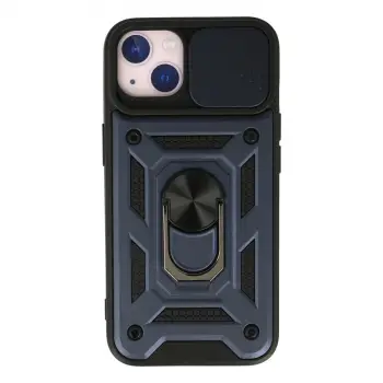 İphone 15 Kılıf Pars Lens Yüzüklü Silikon - Lacivert