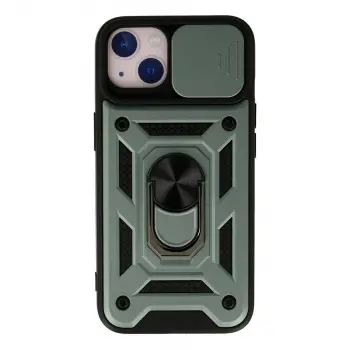 İphone 15 Kılıf Pars Lens Yüzüklü Silikon - Yeşil