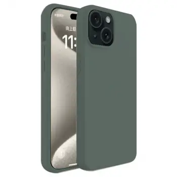 İphone 15 Plus Kılıf First Silikon - Koyu Yeşil