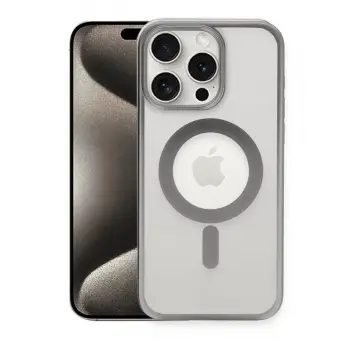 İphone 15 Pro Kılıf Erozi Magsafe Kapak - Gümüş