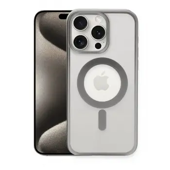 İphone 15 Pro Kılıf Erozi Magsafe Kapak - Gümüş