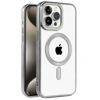 İphone 15 Pro Kılıf Kronos Magsafe Kapak - Titanyum Gri
