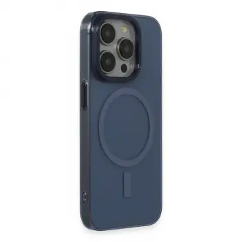 İphone 15 Pro Max Kılıf Anka Pc Magneticsafe Sert Metal Kapak - Lacivert
