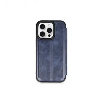 İphone 15 Pro Max Kılıf Flip Cover - Lacivert