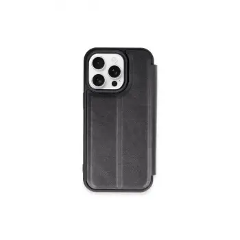 İphone 15 Pro Max Kılıf Flip Cover - Siyah