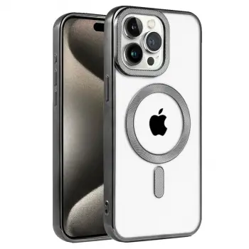 İphone 15 Pro Max Kılıf Kronos Magsafe Kapak - Siyah