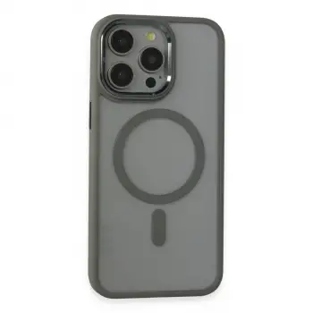 İphone 15 Pro Max Kılıf Room Magneticsafe Silikon - Gri