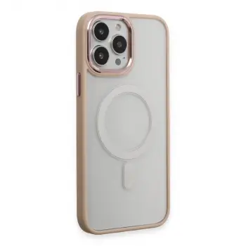 İphone 15 Pro Max Kılıf Room Magneticsafe Silikon - Pudra